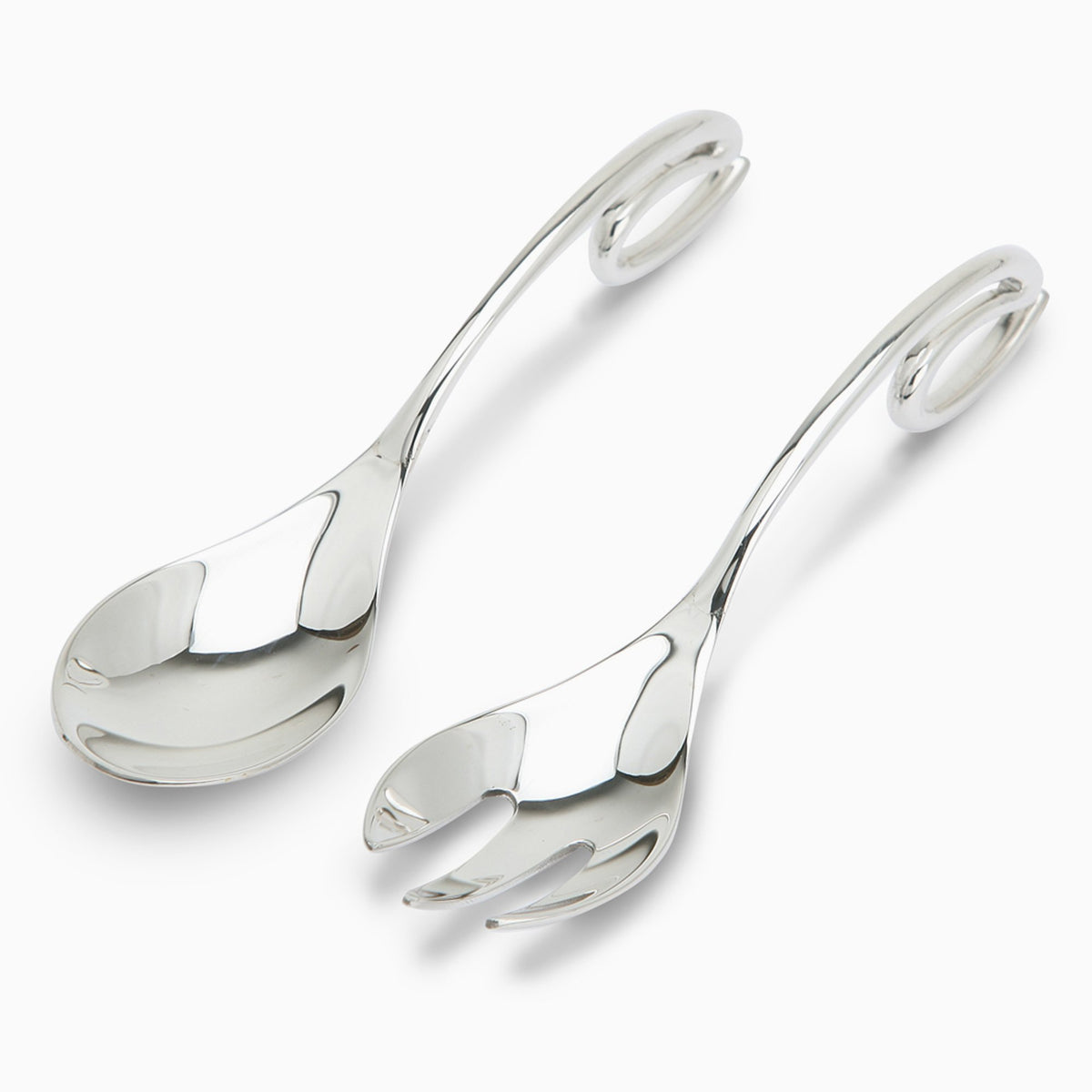 Beaded Sterling Silver Baby Spoon & Fork Set by Krysaliis