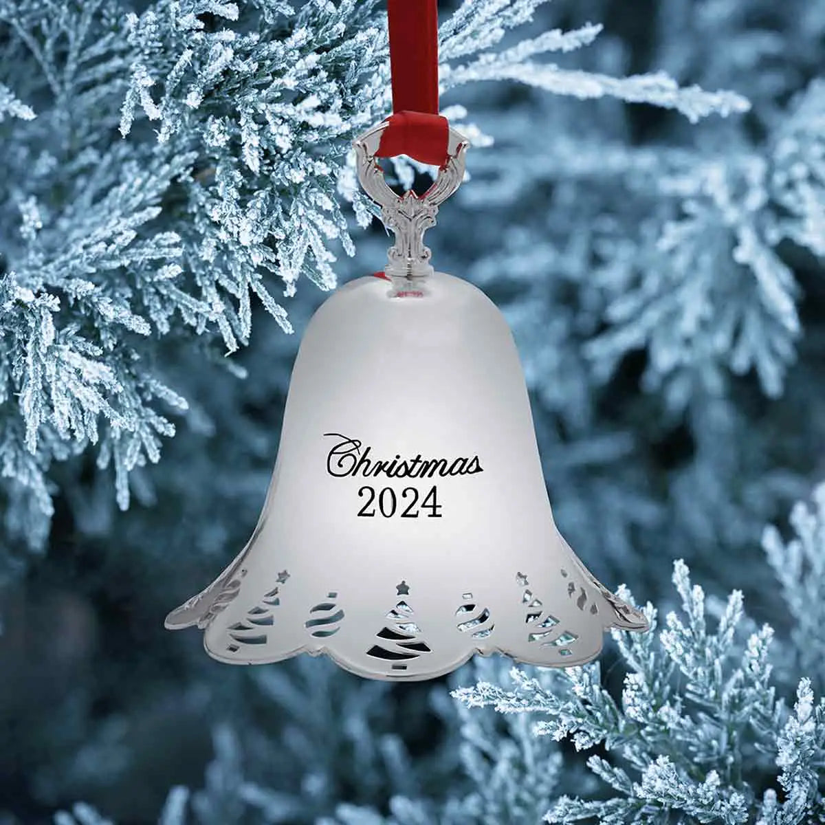 Towle 2024 Silver-Plate Pierced Bell Ornament (Tree & Ornament Border ...