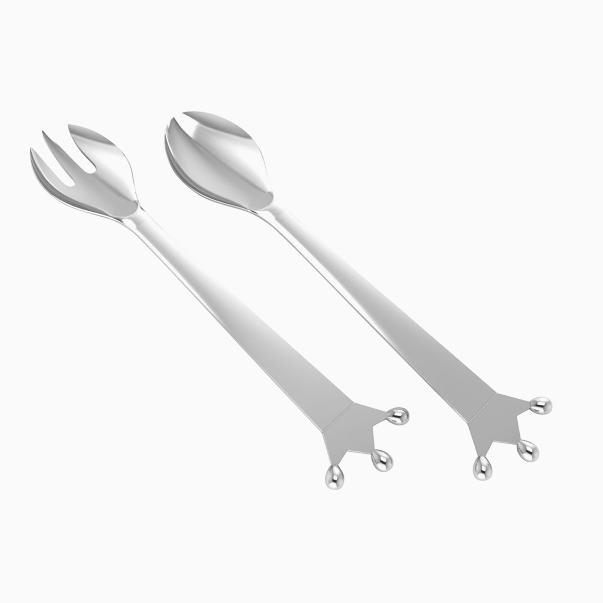 Beaded Sterling Silver Baby Spoon & Fork Set by Krysaliis