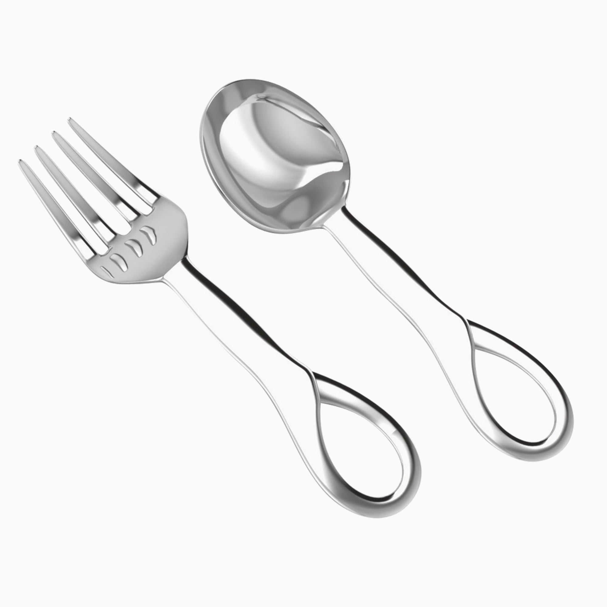 Teddy Silver Plate Classic Spoon Fork Set by Krysaliis