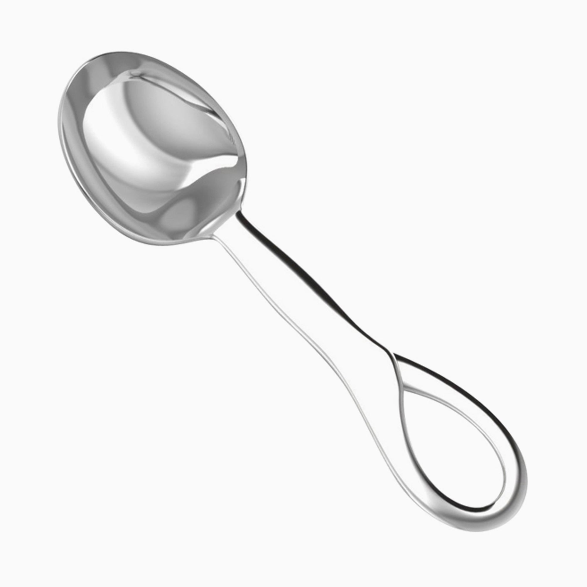 Loop baby spoon in sterling silver.