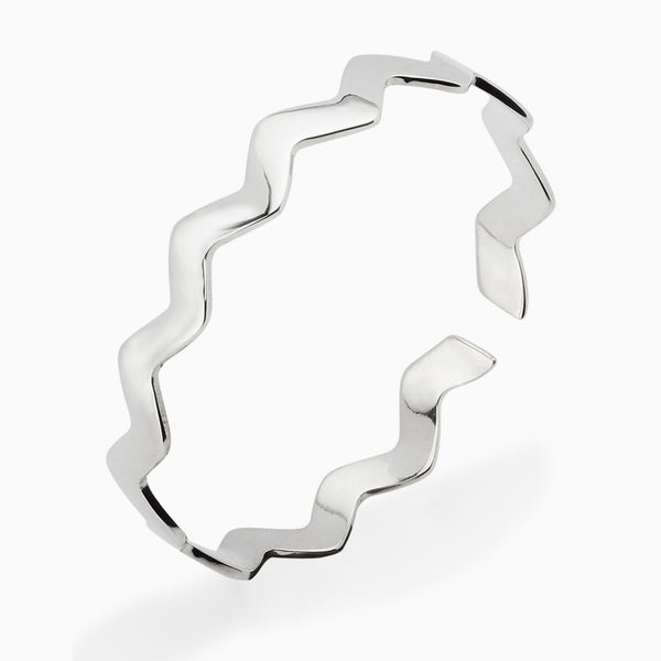 Sterling Silver Baby Zigzag Bracelet Bangle by Krysaliis