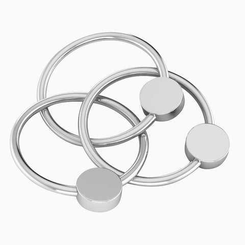 Krysaliis Sterling Silver Flat 3 Ring Teether Rattle