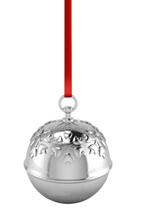 Krysaliis Silver-Plate Holly Bell Ornament View 1