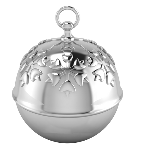 Krysaliis Silver-Plate Holly Bell Ornament View 2