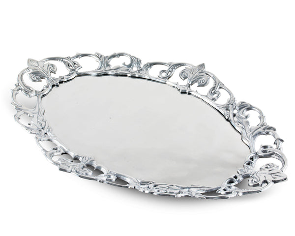 Arthur Court Fleur-De-Lis Oval Serving Tray