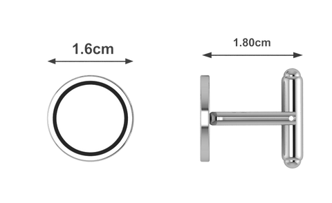 Krysaliis Sterling Engravable Enamel Framed Circle Cufflink
