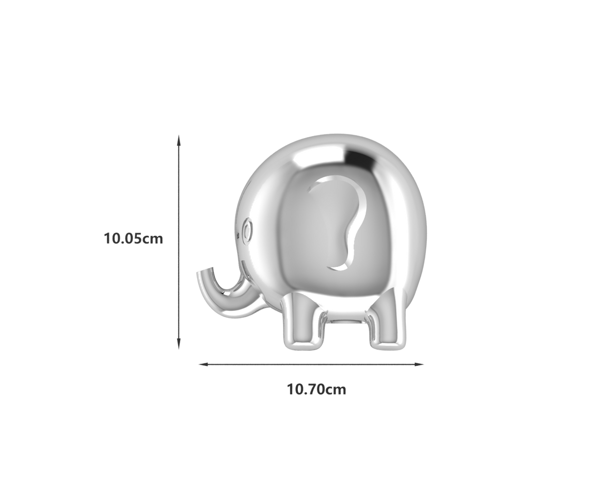 Krysaliis Silver-plate Elephant Baby Bank– All Silver Gifts